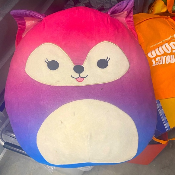 Syana the fox squishmallow. 16”. Pink and purple ombré plush animal. - Picture 1 of 6